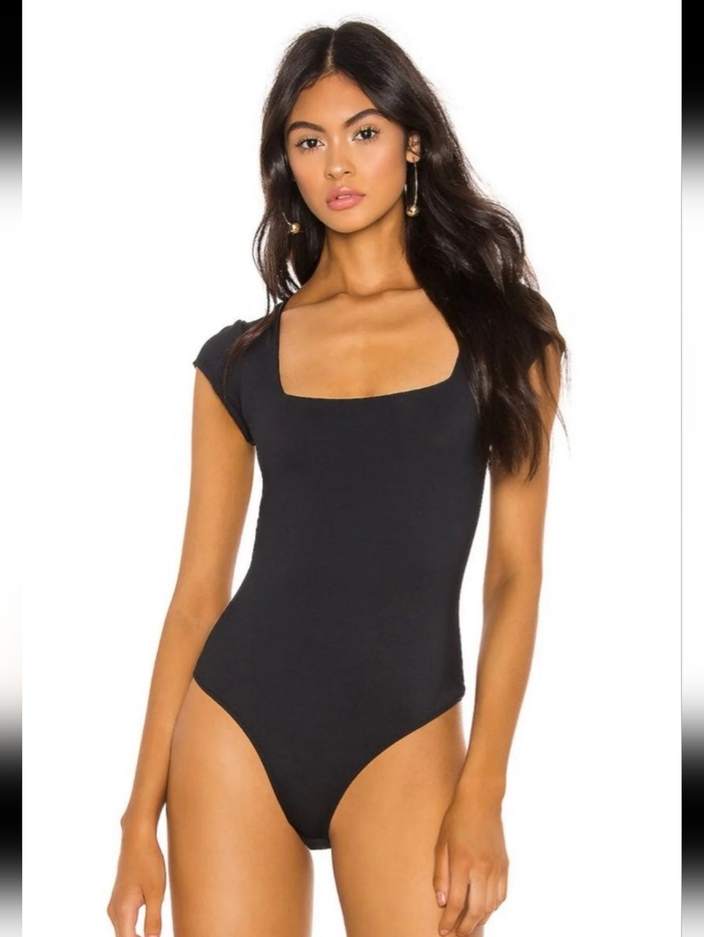 Free People Square Eyes Bodysuit Women's S Preppy